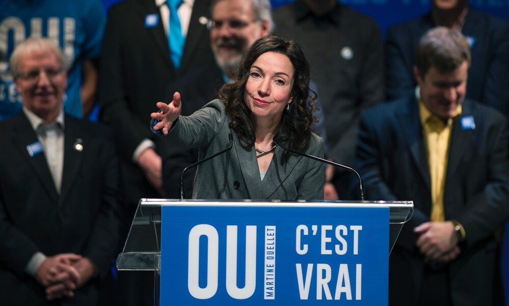 Martine Ouellet lors du lancement officiel de sa campagne à la chefferie du Parti québécois, dimanche dernier.