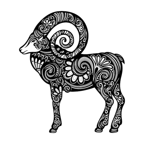 Vector Decorative Patterned Sheep