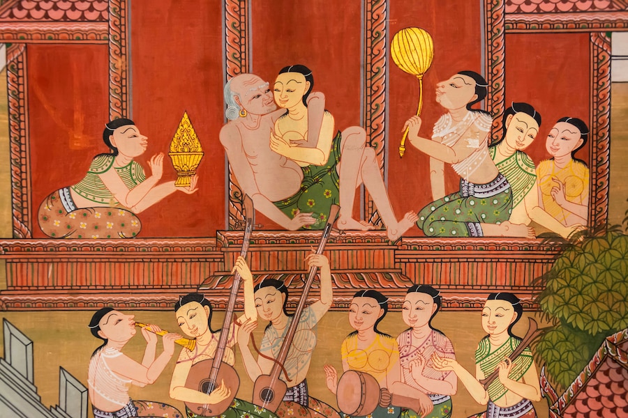 An ancient art of Thai harem in medieval times of Siam